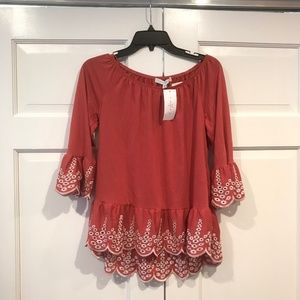 Coral blouse